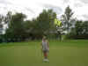 Ruthanne putts at Indian Hills Golf Course in Spirit Lake.